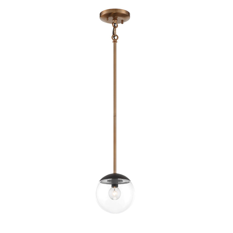 Outer Limits Mini Pendant in Painted Bronze with Natural Brushed Brass