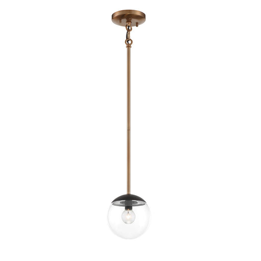Outer Limits Mini Pendant in Painted Bronze with Natural Brushed Brass