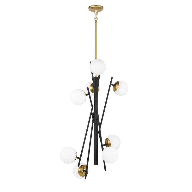 Alluria 8-Light Foyer Pendant in Weathered Black with Autumn Gold