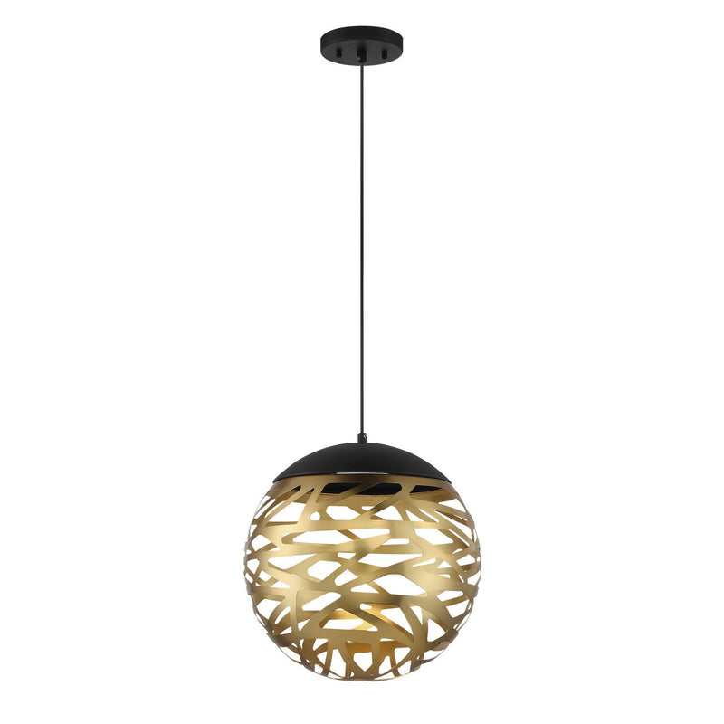 Golden Eclipse LED Pendant in Coal and Honey Gold