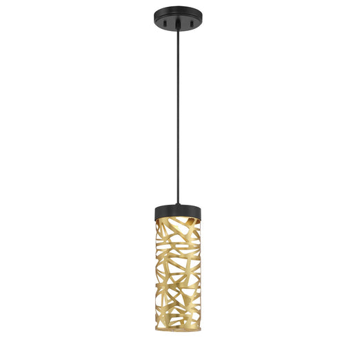 Golden Eclipse 4.5" LED Mini Pendant in Coal and Honey Gold