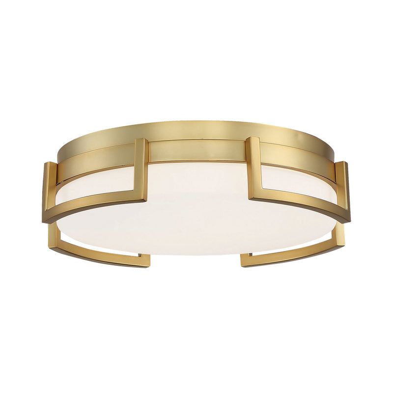 Bezel Set 15" LED Flush Mount in Honey Gold