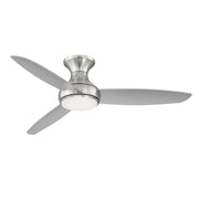 Concept III 54" Outdoor LED Hugger Ceiling Fan in Brushed Nickel Wet / Silver