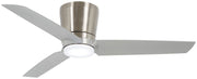 Pure 48" LED Hugger Ceiling Fan in Brushed Nickel with Silver Blades