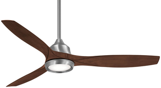 Skyhawk 60" LED Ceiling Fan in Brushed Nickel / Dark Walnut