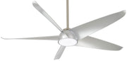 Ellipse 60" LED Ceiling Fan in Brushed Nickel with Silver Blades