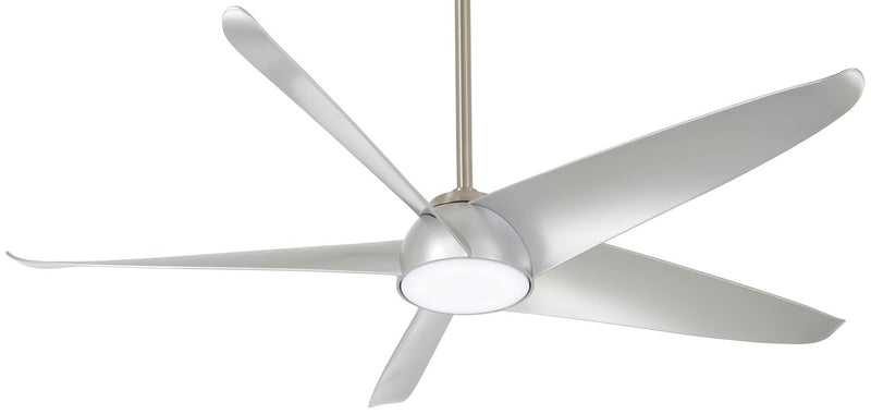 Ellipse 60" LED Ceiling Fan in Brushed Nickel with Silver Blades