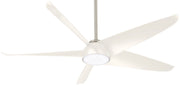 Ellipse 60" LED Ceiling Fan in Brushed Nickel with White Blades