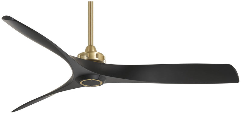 Aviation 60" Ceiling Fan in Soft Brass with Coal Blades