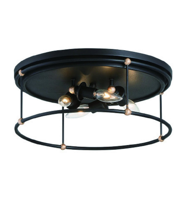 Westchester County 4-Light Flush Mount in Sand Coal w/Skyline Gold Leaf