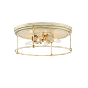 Westchester County 4-Light Flush Mount in Farmhouse White w/Gilded Gold Leaf