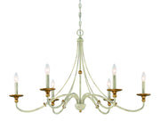 Westchester County 6-Light Chandelier in Farmhouse White w/Gilded Gold Leaf