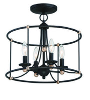 Westchester County 4-Light Semi-Flush Mount in Sand Coal w/Skyline Gold Leaf