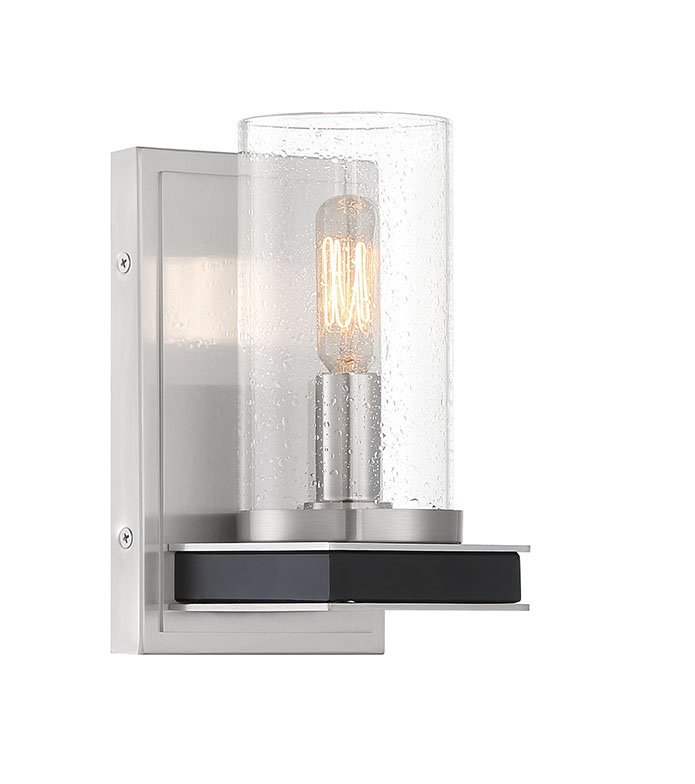 Cole's Crossing Wall Sconce in Coal w/Brushed Nickel