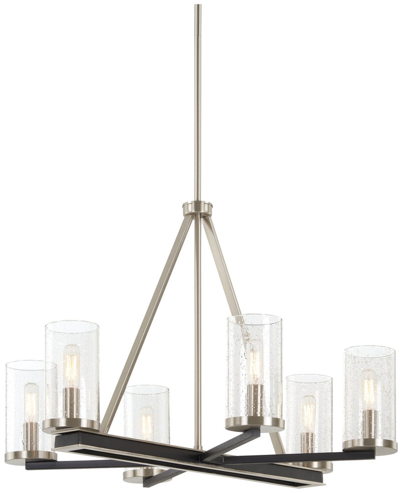 Cole's Crossing 6-Light Chandelier in Coal w/Brushed Nickel