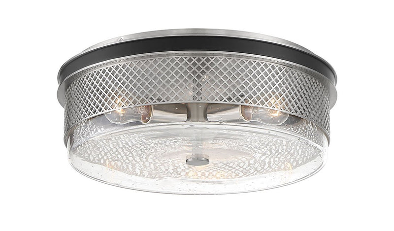 Cole's Crossing 3-Light Flush Mount in Coal w/Brushed Nickel