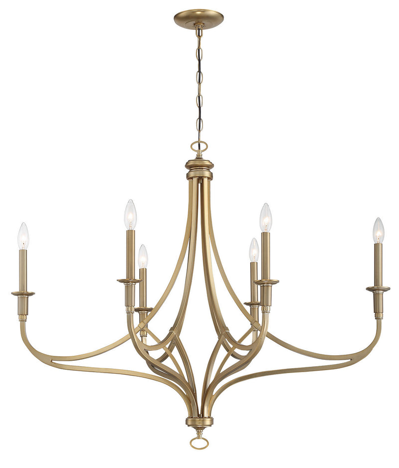 Covent Park 6-Light Chandelier in Brushed Honey Gold