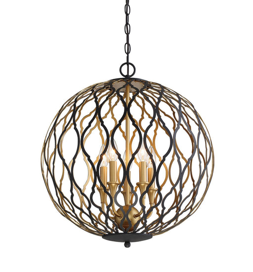 Gilded Glam 5-Light Chandelier in Sand Coal w/Painted and Plated Honey Gold