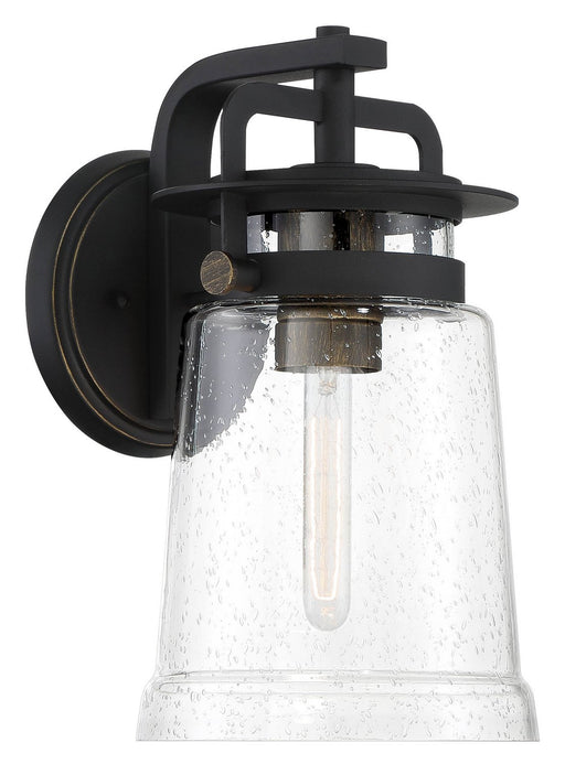 Maribel Heights Small Outdoor Wall Sconce in Sand Coal w/Gold Highlights