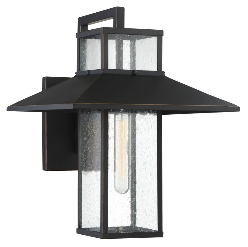 Danforth Park Medium Outdoor Wall Lantern in Oil Rubbed Bronze w/Goals Highlights