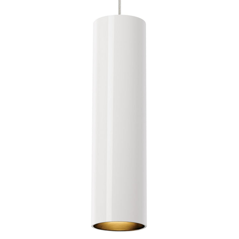 Piper Pendant in White and Satin Nickel with Monorail Glass