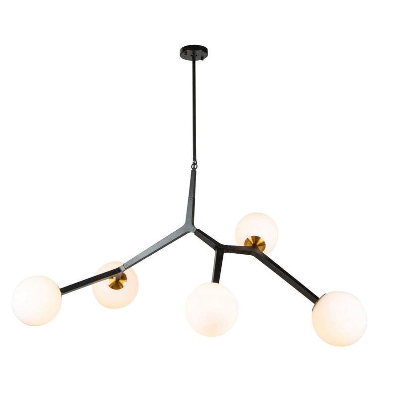 Ravello 5-Light Chandelier in Black and Harvest Brass