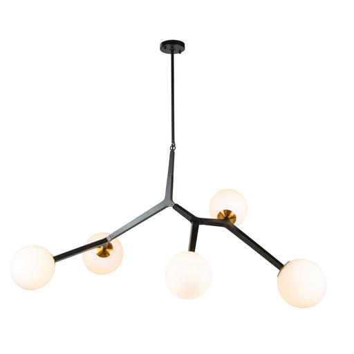 Ravello 5-Light Chandelier in Black and Harvest Brass