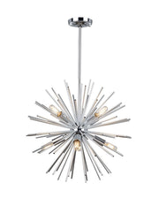 Sunburst 19" 8-Light Chandelier in Chrome