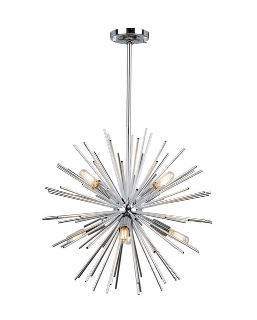 Sunburst 19" 8-Light Chandelier in Chrome