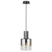 Henley Pendant In Satin Black & Smoke Glass