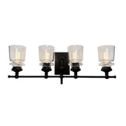 Castara 4-Light Bath Vanity Light in Black and Brass