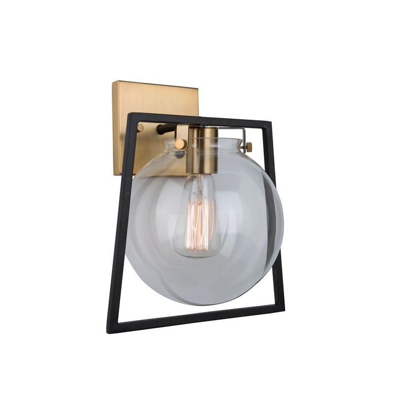 Bridgetown Wall Sconce in Black and Harvest Brass