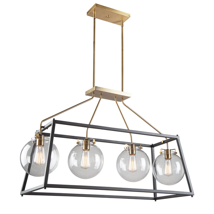 Bridgetown Island Light In Black & Harvest Brass