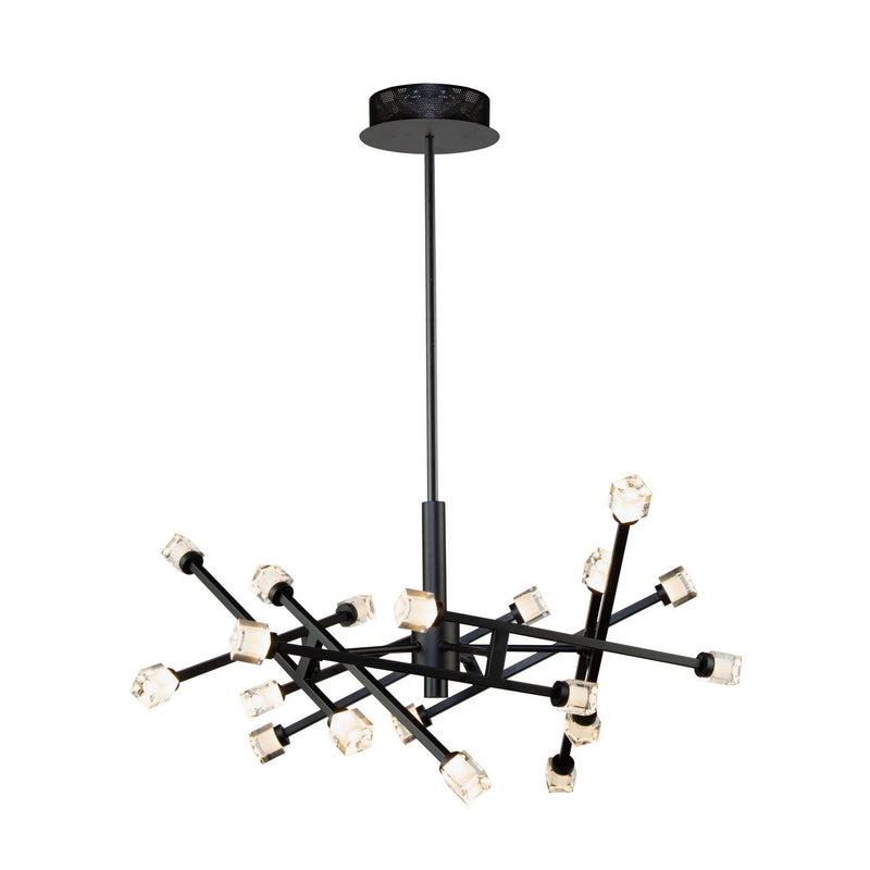 Batton 19-Light LED Chandelier in Black