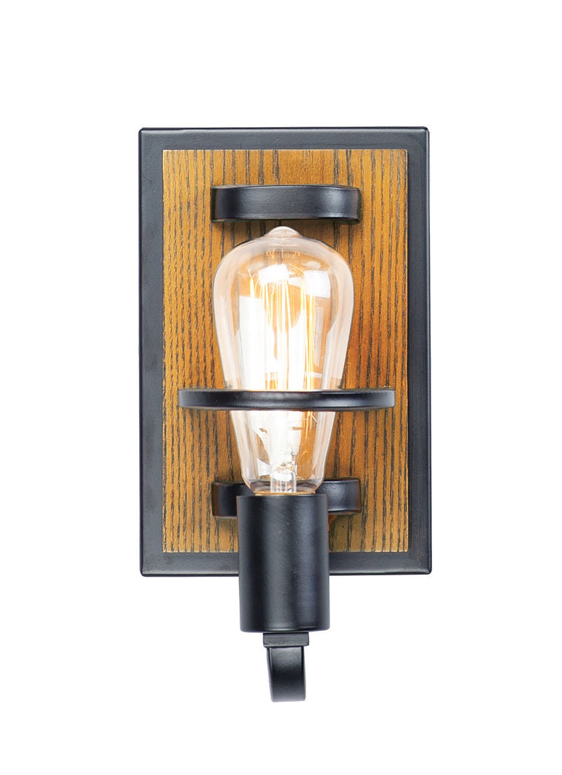Black Forest 1 Light Wall Sconce in Black / Ashbury