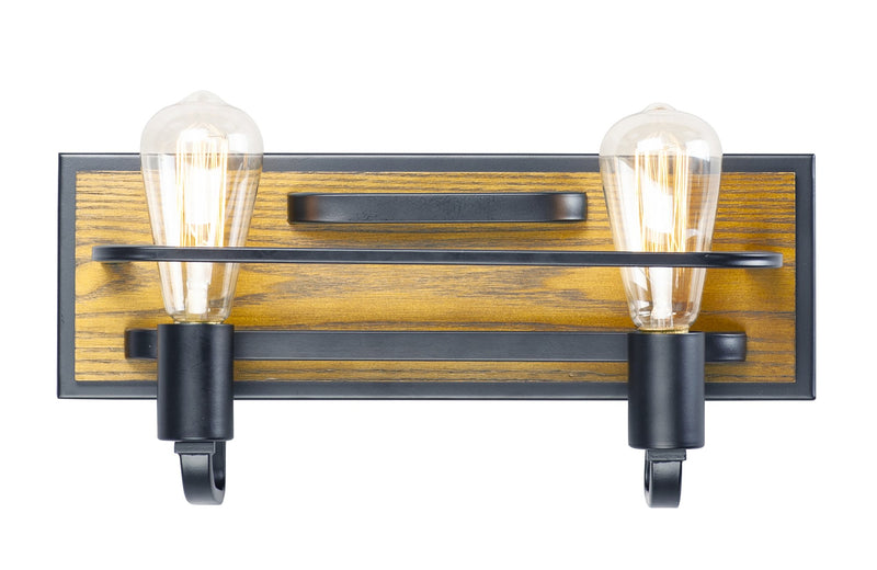 Black Forest 2 Light Bath Vanity Light in Black / Ashbury