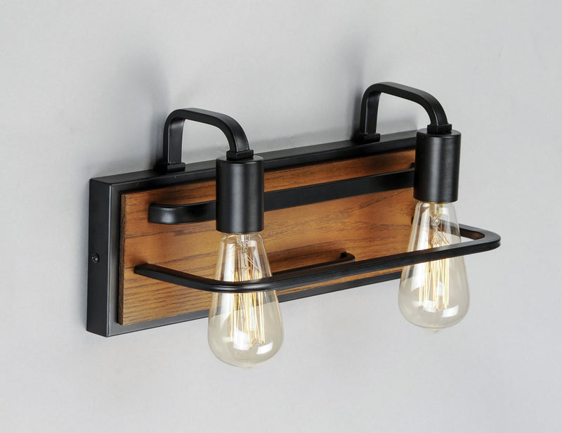 Black Forest 2 Light Bath Vanity Light in Black / Ashbury