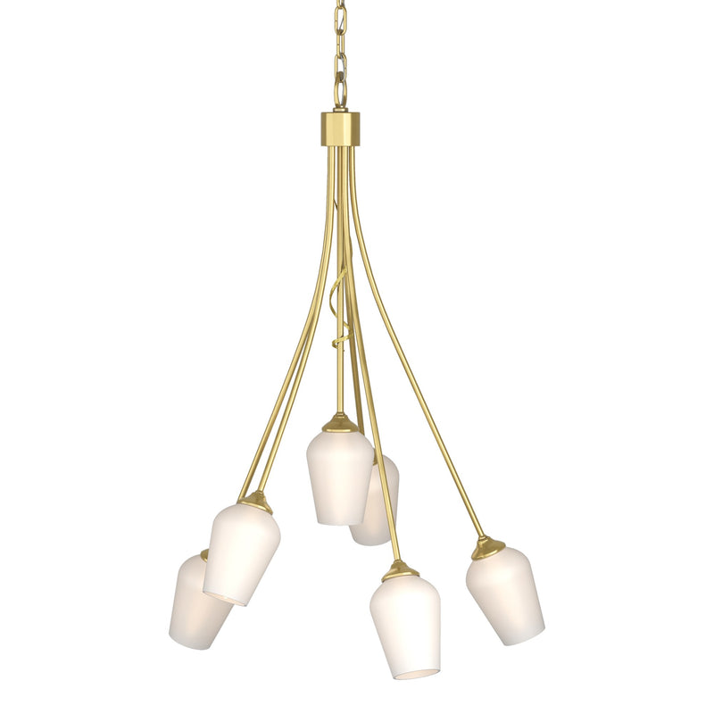 Flora 6-Light 23" Chandelier in Modern Brass