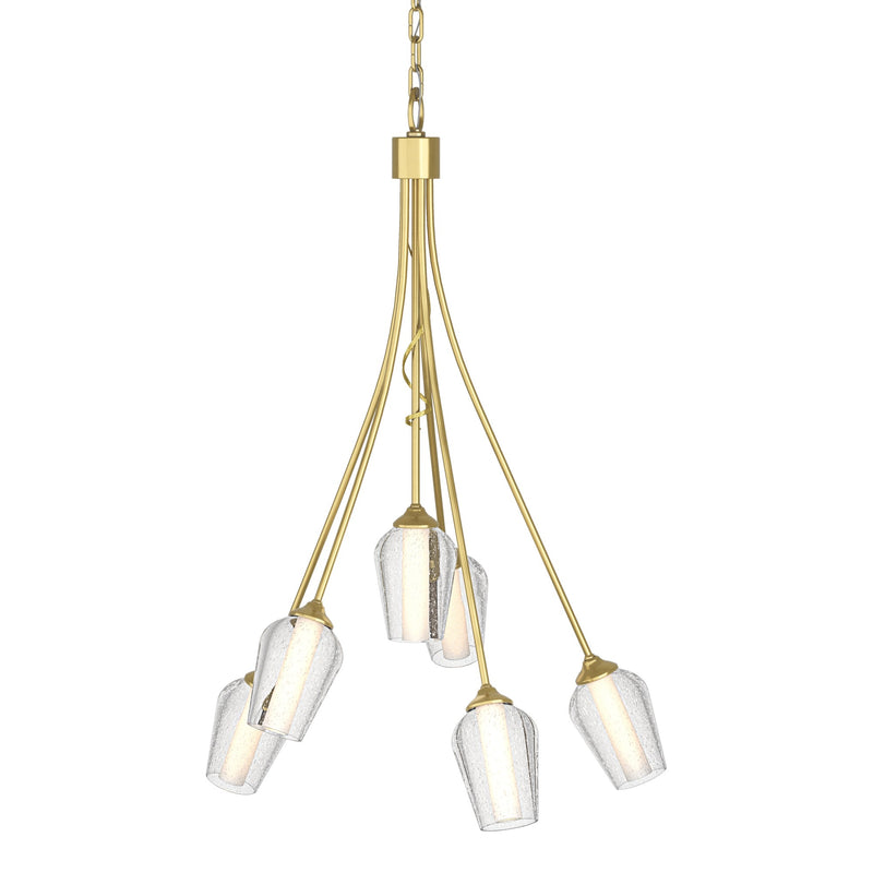 Flora 6-Light 23" Chandelier in Modern Brass