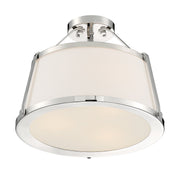 Cutty 3-Light Semi-Flush Mount in Polished Nickel