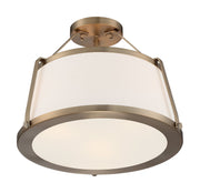 Cutty 3-Light Semi-Flush Mount in Burnished Brass