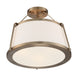 60-6997 - Cutty 3-Light Semi Flush Mount in Burnished Brass by Nuvo Lighting