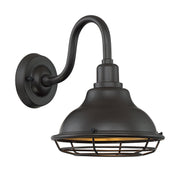 Newbridge 10" Outdoor Wall Sconce in Dark Bronze and Gold