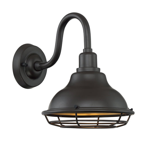 Newbridge 10" Outdoor Wall Sconce in Dark Bronze and Gold