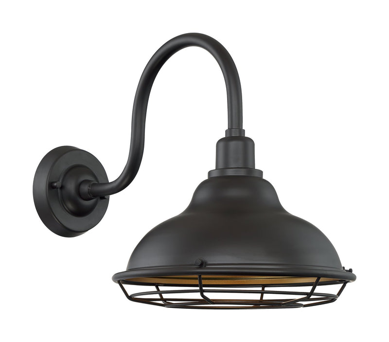 Newbridge 12" Outdoor Wall Sconce in Dark Bronze and Gold