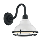 Newbridge 10" Outdoor Wall Sconce in Gloss White and Textured Black