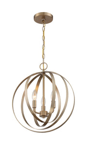 Pendleton 3-Light Chandelier in Burnished Brass