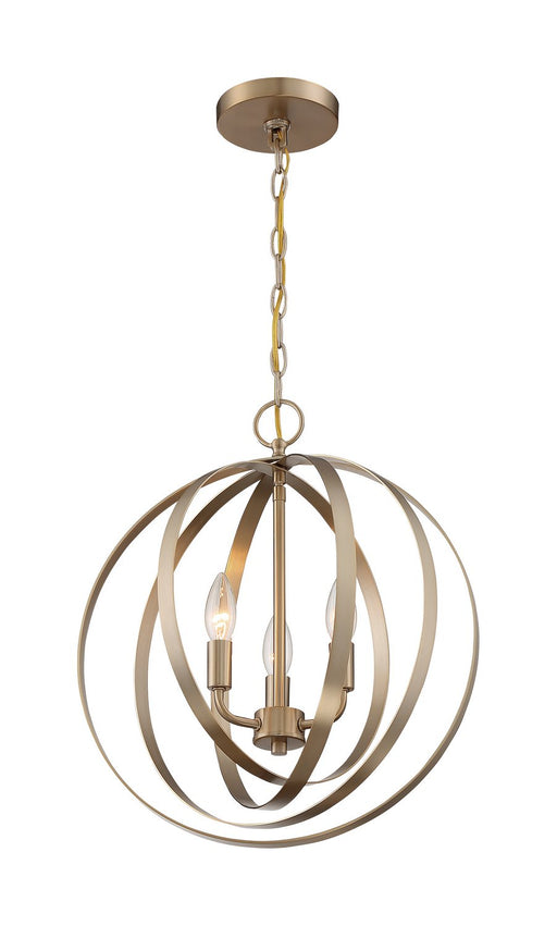Pendleton 3-Light Chandelier in Burnished Brass