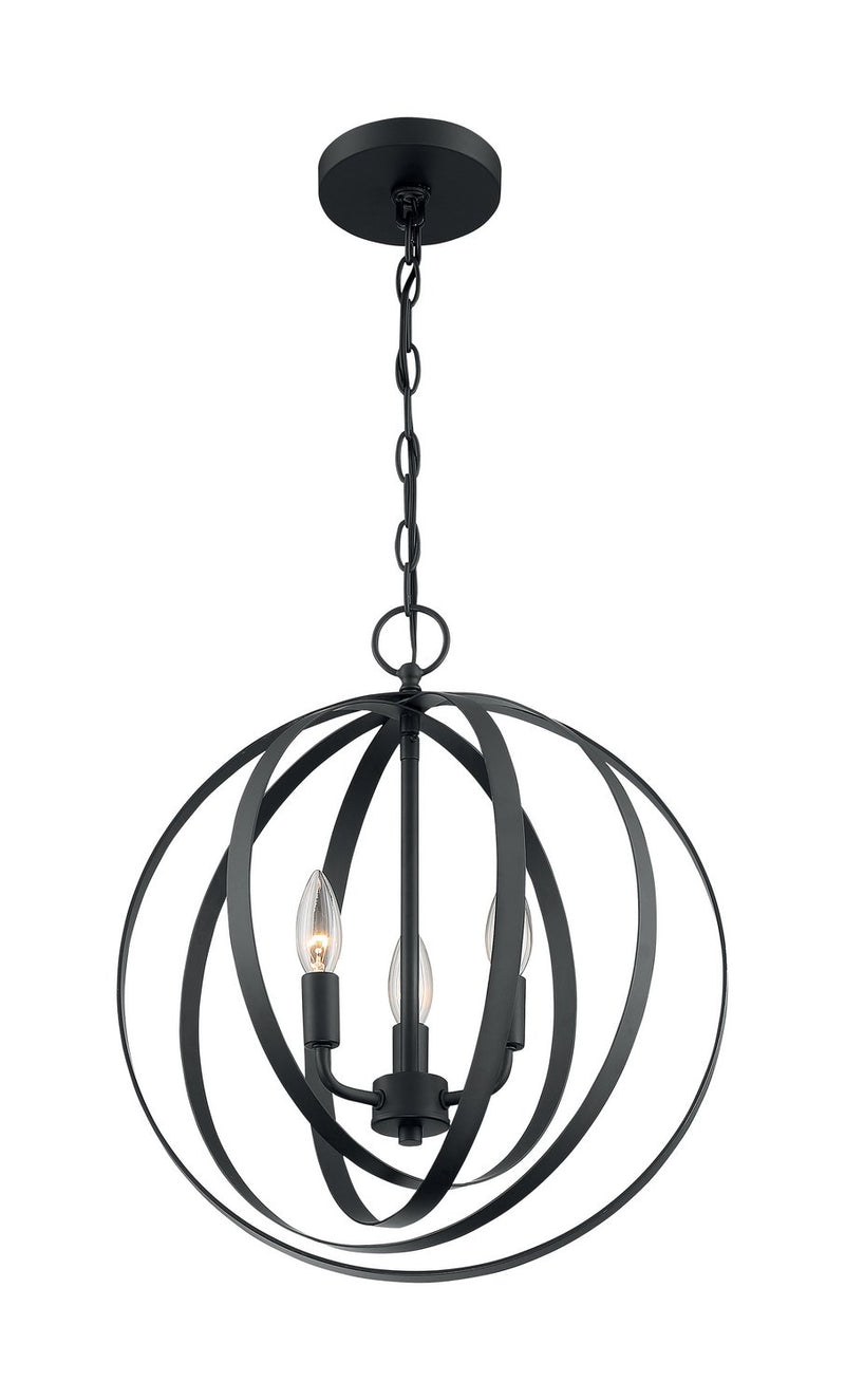 Pendleton 3-Light Chandelier in Matte Black
