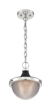 Faro 10" Pendant in Polished Nickel and Black